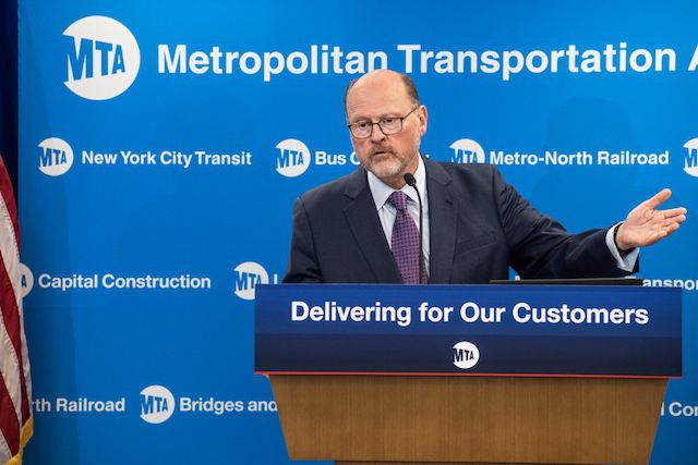 MTA Chairman Joe Lhota delivering the agency's action plan in July